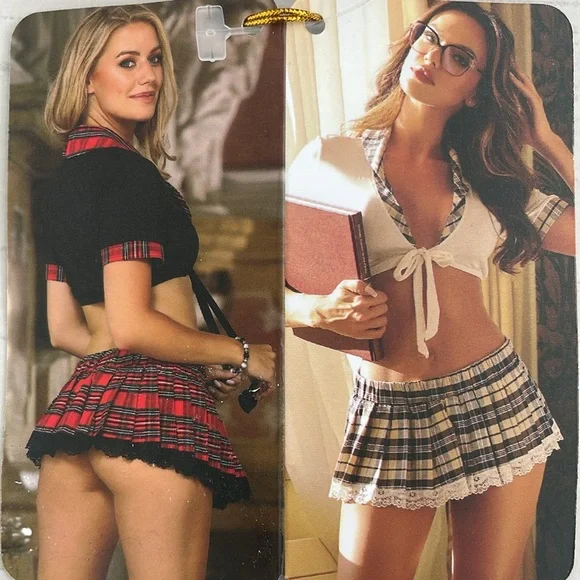 Sexy Plaid Mini  Skirt Set - Picture 2 of 15